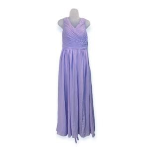 Suzhou Women's Lilac Sleeveless Brides Maid Gown Side Slit Corset Back Size 8